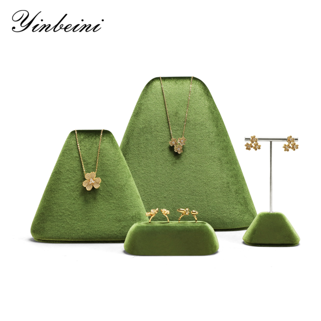Yinbeini Velvet Necklace Ring Earring Display Stand with Durable Construction for Heavy Necklaces and Chains TB043