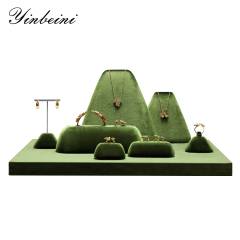 Yinbeini Velvet Necklace Ring Earring Display Stand with Durable Construction for Heavy Necklaces and Chains TB043