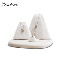 Yinbeini Velvet Necklace Ring Earring Display Stand for Complete Jewelry Ideal for Bridal Gifts Wedding Jewelry and Luxury Accessories TB044
