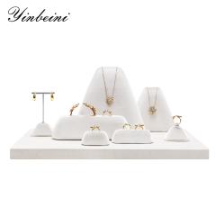 Yinbeini Velvet Necklace Ring Earring Display Stand for Complete Jewelry Ideal for Bridal Gifts Wedding Jewelry and Luxury Accessories TB044
