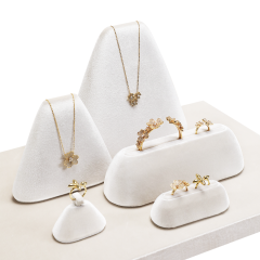 Yinbeini Velvet Necklace Ring Earring Display Stand for Complete Jewelry Ideal for Bridal Gifts Wedding Jewelry and Luxury Accessories TB044
