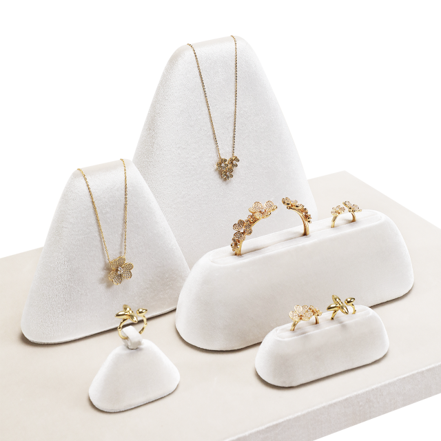 Yinbeini Velvet Necklace Ring Earring Display Stand for Complete Jewelry Ideal for Bridal Gifts Wedding Jewelry and Luxury Accessories TB044