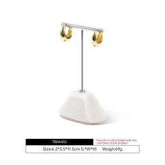 Yinbeini Gray Velvet Necklace Ring Earring Display Stand for Jewelry Safe Storage and Protection from Scratches TB042