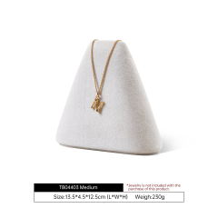 Yinbeini Gray Velvet Necklace Ring Earring Display Stand for Jewelry Safe Storage and Protection from Scratches TB042