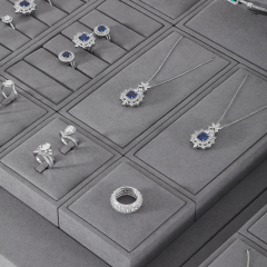 Yinbeini Gray Microfiber Jewelry Display Set for Different Jewelry of Various Styles Great for Bridal Jewelry and Retail TT013