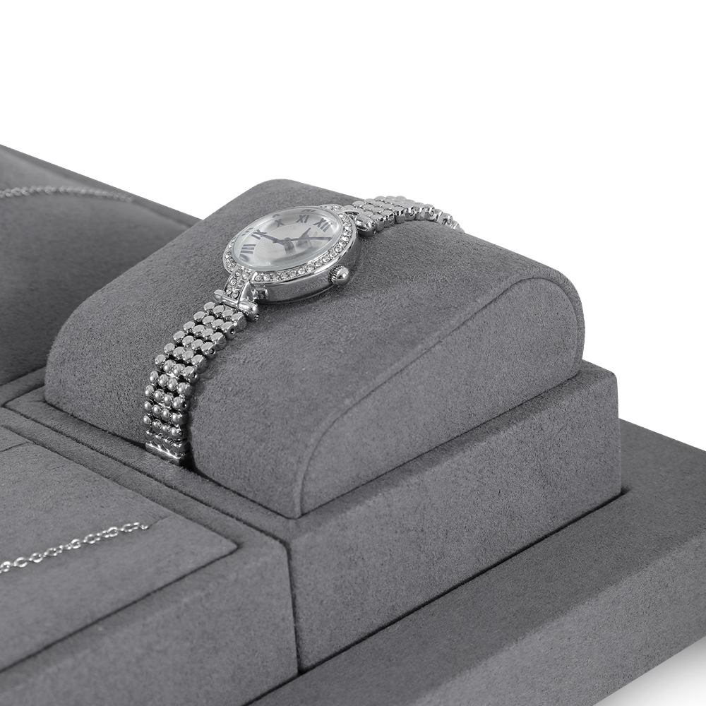 Yinbeini Gray Microfiber Jewelry Display Set for Different Jewelry of Various Styles Great for Bridal Jewelry and Retail TT013