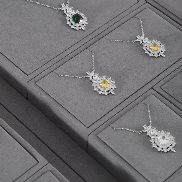 Yinbeini Gray Microfiber Jewelry Display Set for Different Jewelry of Various Styles Great for Bridal Jewelry and Retail TT013