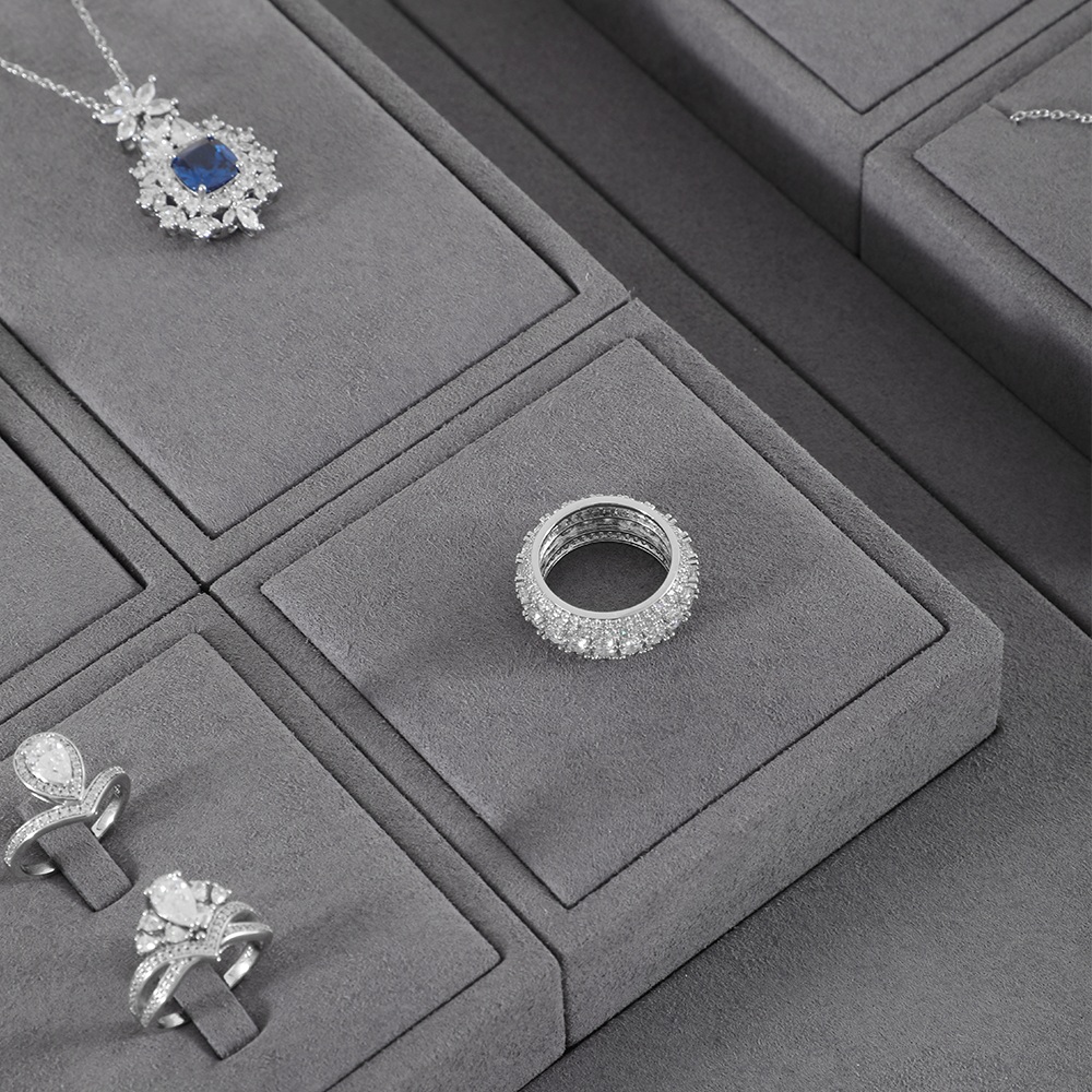 Yinbeini Gray Microfiber Jewelry Display Set for Different Jewelry of Various Styles Great for Bridal Jewelry and Retail TT013