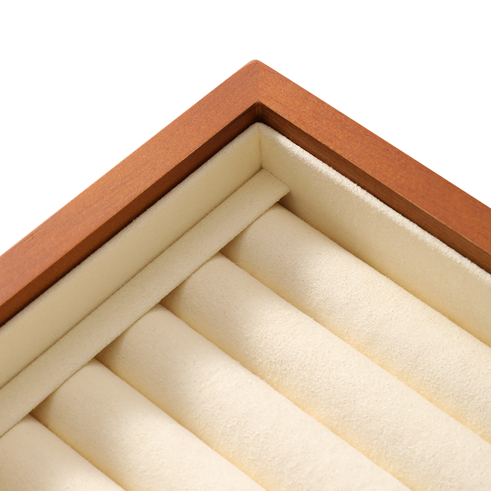 Yinbeini Natural Wood Jewelry Box for Earrings with Divided Compartments Great for Preventing Tangling and Losing Small Earring Pieces X010