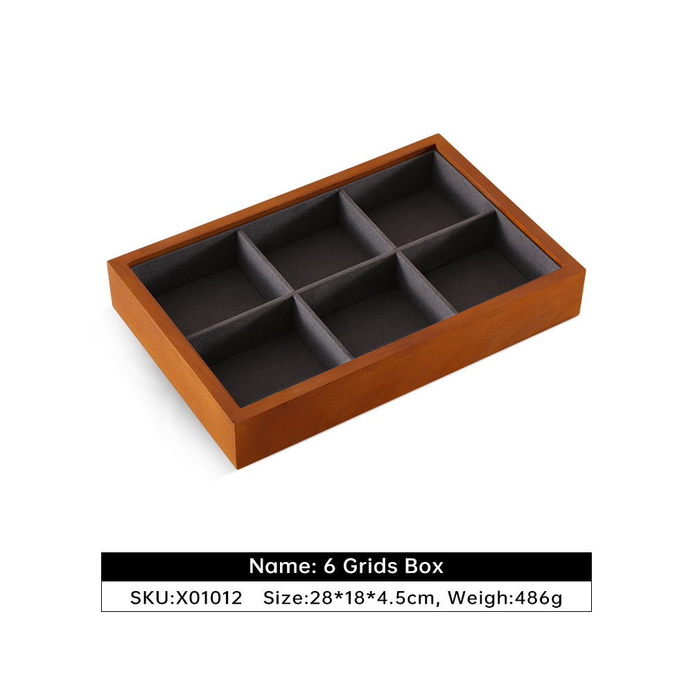Yinbeini Natural Wood Jewelry Box for Earrings with Divided Compartments Great for Preventing Tangling and Losing Small Earring Pieces X010