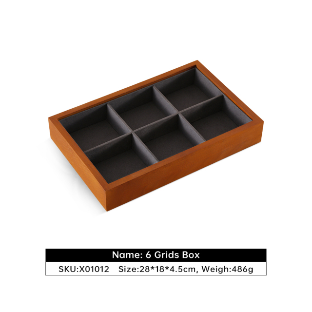 Yinbeini Natural Wood Jewelry Box for Earrings with Divided Compartments Great for Preventing Tangling and Losing Small Earring Pieces X010