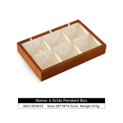 Yinbeini Natural Wood Jewelry Box for Earrings with Divided Compartments Great for Preventing Tangling and Losing Small Earring Pieces X010
