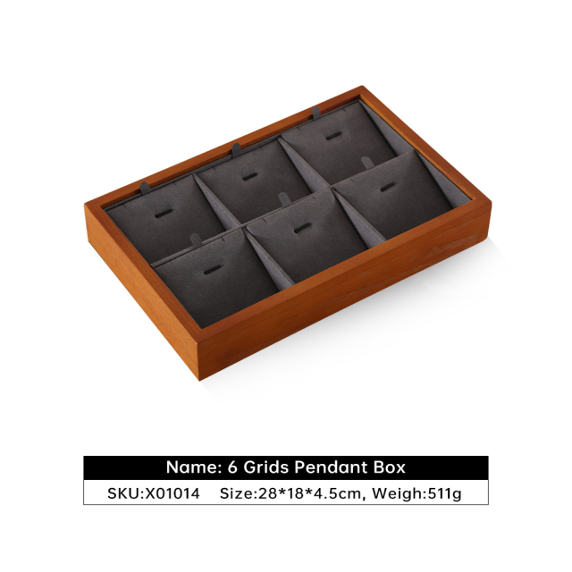 Yinbeini Natural Wood Jewelry Box for Earrings with Divided Compartments Great for Preventing Tangling and Losing Small Earring Pieces X010
