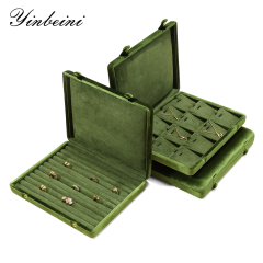 Yinbeini Velvet Large Space Display Box Jewelry Storage Case Ring Earring Pendant Storage Organizer Jeweler Memorial day gift box XB006