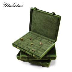 Yinbeini Velvet Large Space Display Box Jewelry Storage Case Ring Earring Pendant Storage Organizer Jeweler Memorial day gift box XB006
