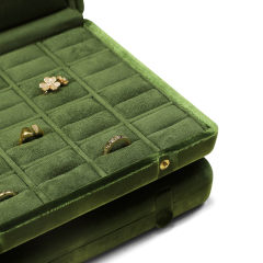 Yinbeini Velvet Large Space Display Box Jewelry Storage Case Ring Earring Pendant Storage Organizer Jeweler Memorial day gift box XB006