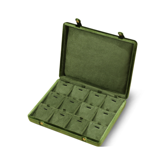Yinbeini Ring Earring Pendant Storage Organizer Large Space Display Box Velvet Jewelry Storage Case Jeweler Memorial day gift box XB004