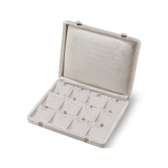 Yinbeini Ring Earring Pendant Storage Organizer Large Space Display Box Velvet Jewelry Storage Case Jeweler Memorial day gift box XB004