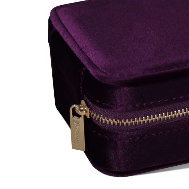 Yinbeini Purple Zippered Jewelry Organizer Stores Earrings Rings Necklaces and Bracelets Includes a Built-in Mirror for Easy Wearing BX001