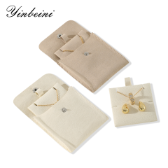 Yinbeini Classic Grey Microfiber Pouch Set with Snap Closure Ideal for Storing Small Accessories D001