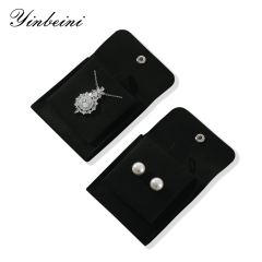 Yinbeini Classic Grey Microfiber Pouch Set with Snap Closure Ideal for Storing Small Accessories D001