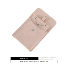 Yinbeini Classic Grey Microfiber Pouch Set with Snap Closure Ideal for Storing Small Accessories D001