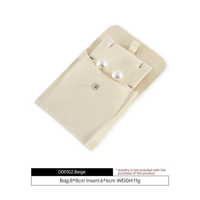 Yinbeini Classic Grey Microfiber Pouch Set with Snap Closure Ideal for Storing Small Accessories D001