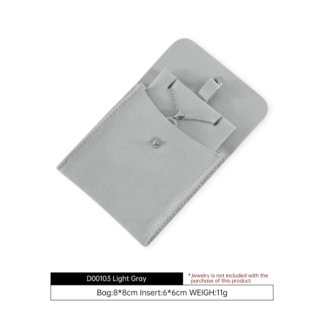 Yinbeini Classic Grey Microfiber Pouch Set with Snap Closure Ideal for Storing Small Accessories D001