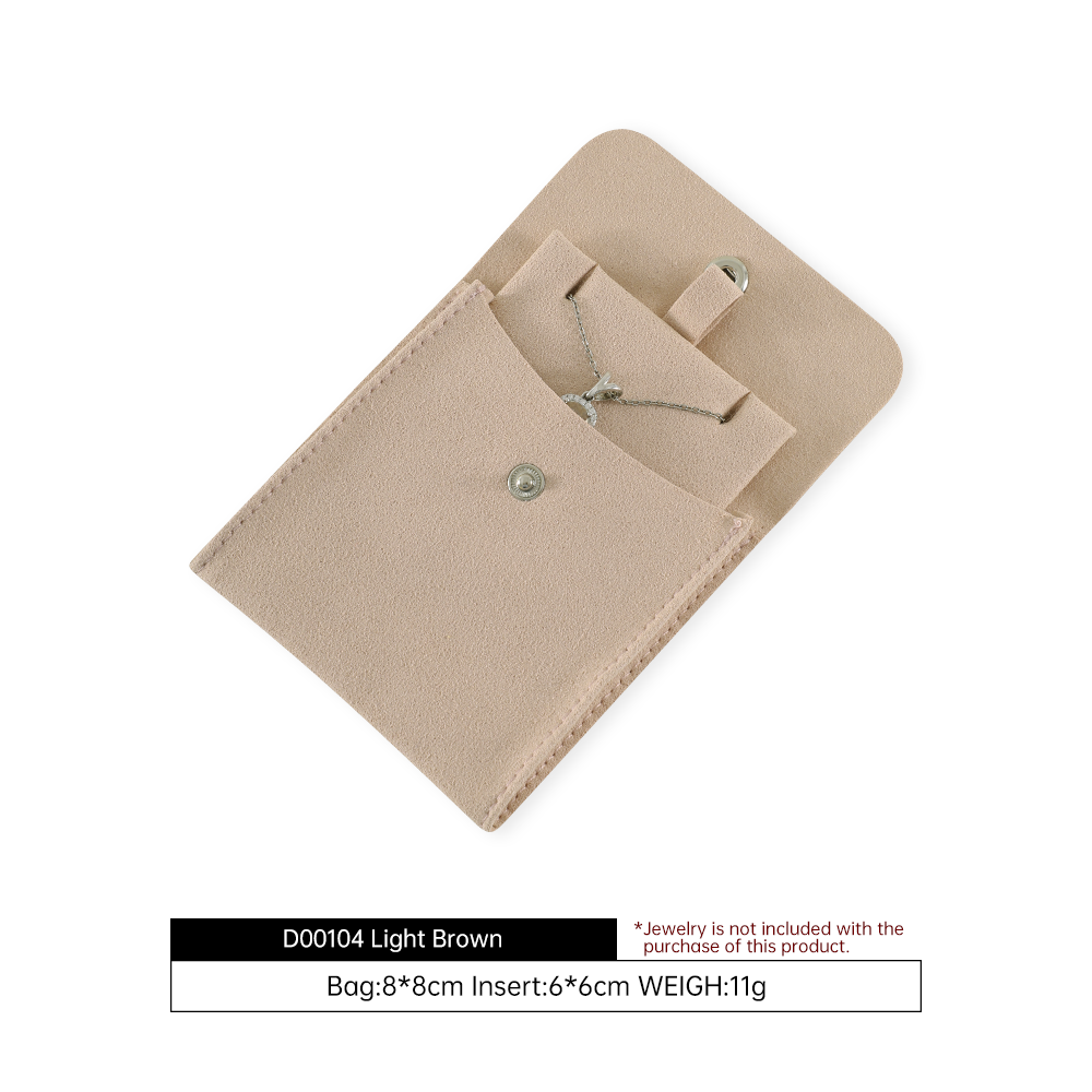 Yinbeini Classic Grey Microfiber Pouch Set with Snap Closure Ideal for Storing Small Accessories D001