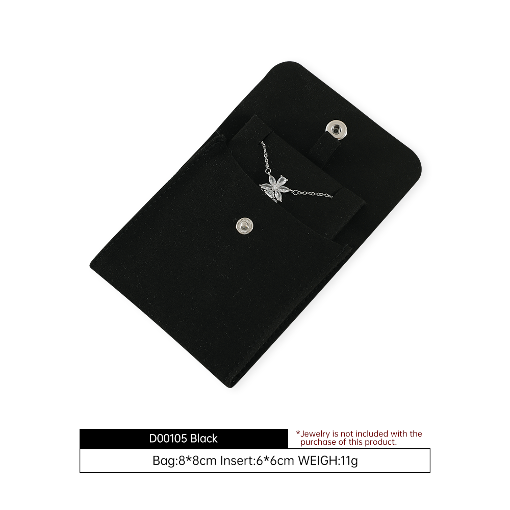 Yinbeini Classic Grey Microfiber Pouch Set with Snap Closure Ideal for Storing Small Accessories D001
