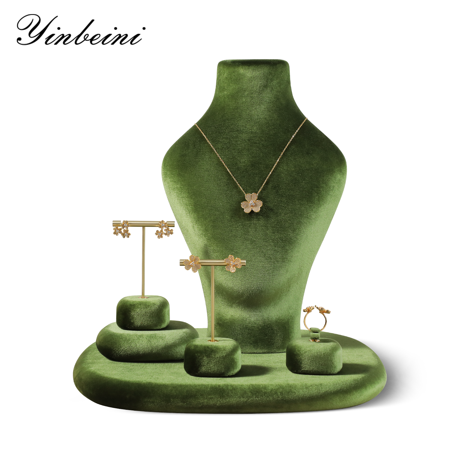 Yinbeini Velvet Necklace Display Bust for Jewelry Boutique Visual Merchandising and Customer Experience RB025
