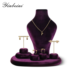 Yinbeini Velvet Necklace Display Bust for Jewelry Boutique Visual Merchandising and Customer Experience RB025