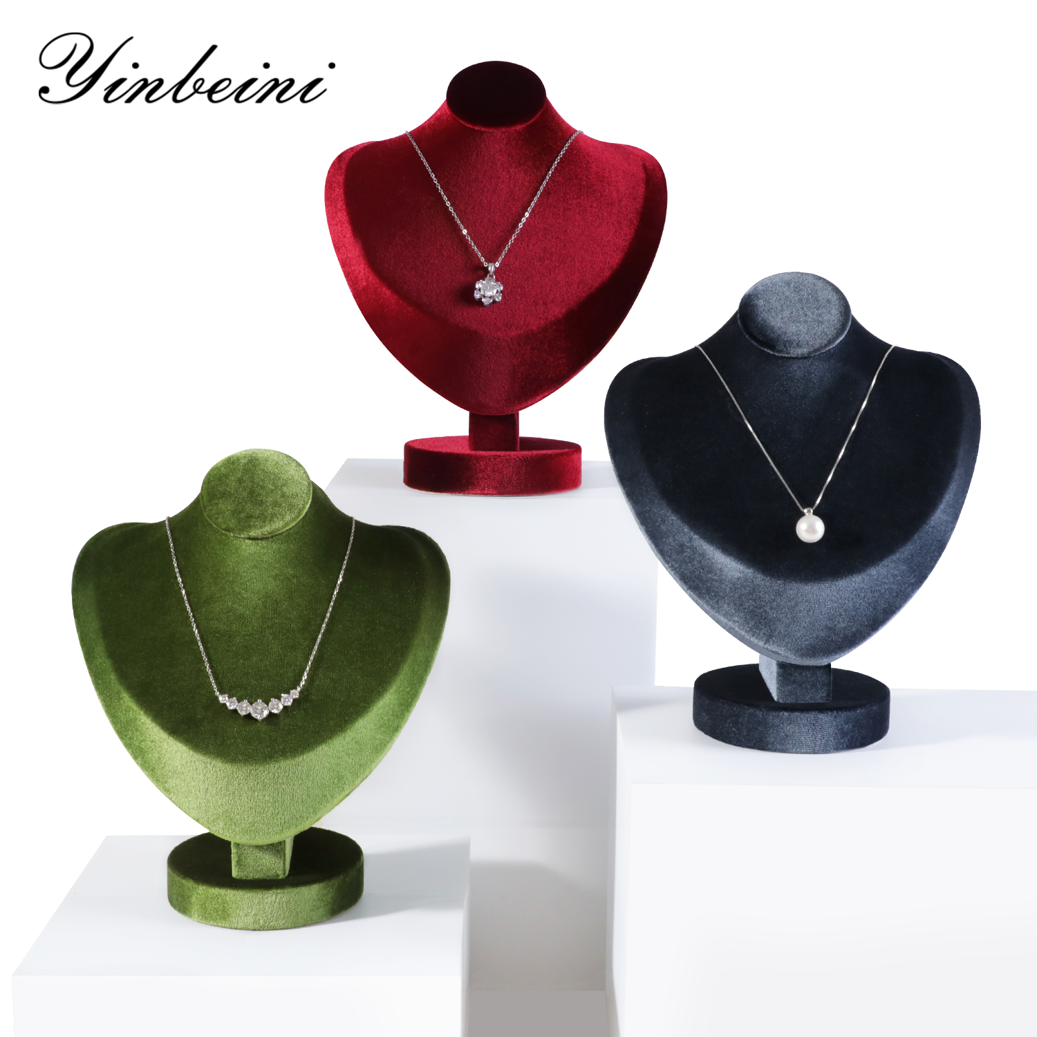 Yinbeini Velvet Necklace Display Bust for Jewelry Influencer Brand Collaborations and Content RB026