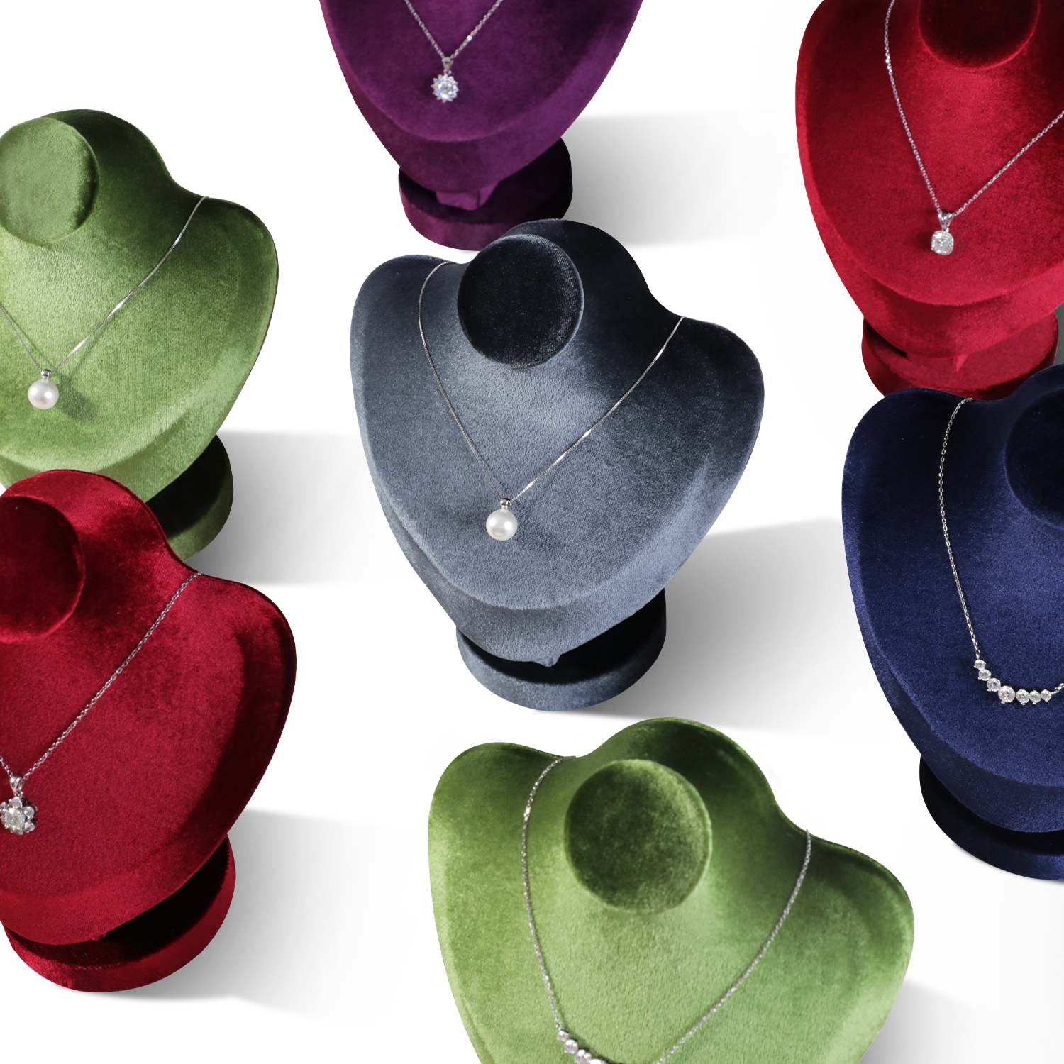 Yinbeini Velvet Jewelry Bust Stand for Jewelry Showrooms and Galleries and High End Spaces RB026