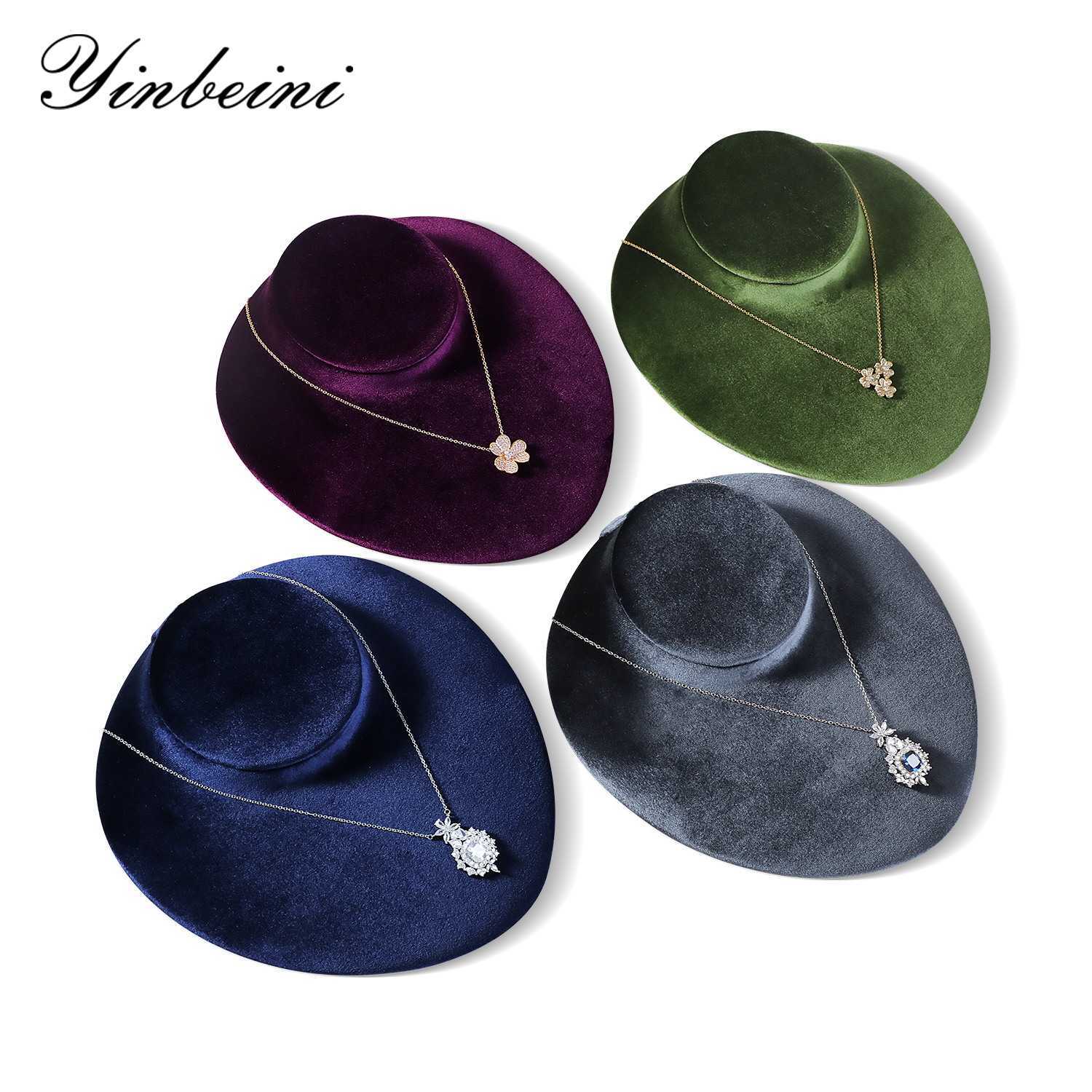 Yinbeini Muti-Color Velvet Necklace Bust Display for Jewelry Brand Launch Events and New Collections RB027