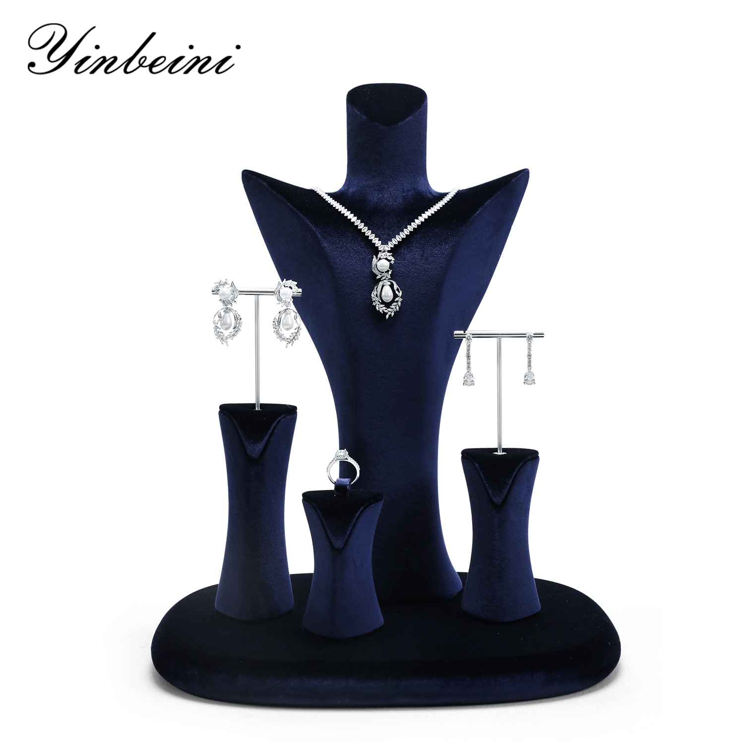 Yinbeini Green Velvet Jewelry Bust Stand for Jewelry Museums and Antique Jewelry Exhibitions RB028