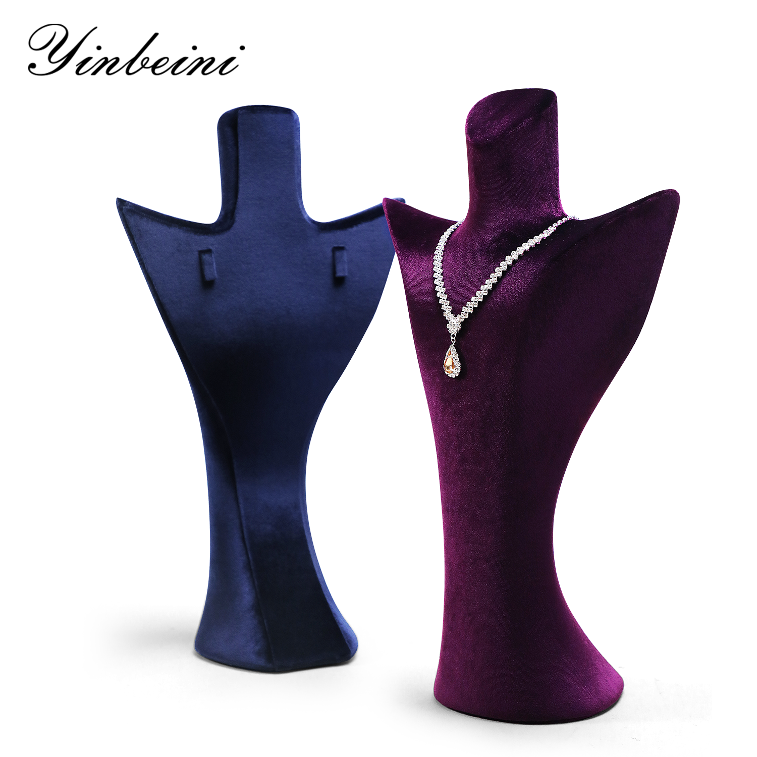 Yinbeini Green Velvet Jewelry Bust Stand for Jewelry Museums and Antique Jewelry Exhibitions RB028