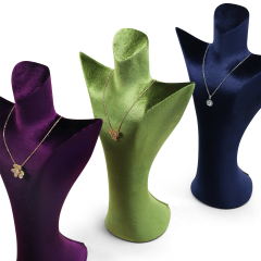 Yinbeini Green Velvet Jewelry Bust Stand for Jewelry Museums and Antique Jewelry Exhibitions RB028