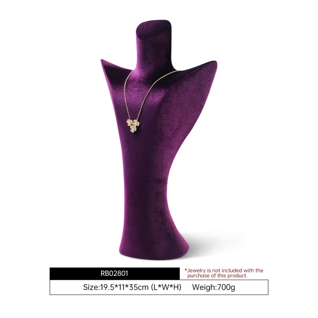 Yinbeini Green Velvet Jewelry Bust Stand for Jewelry Museums and Antique Jewelry Exhibitions RB028