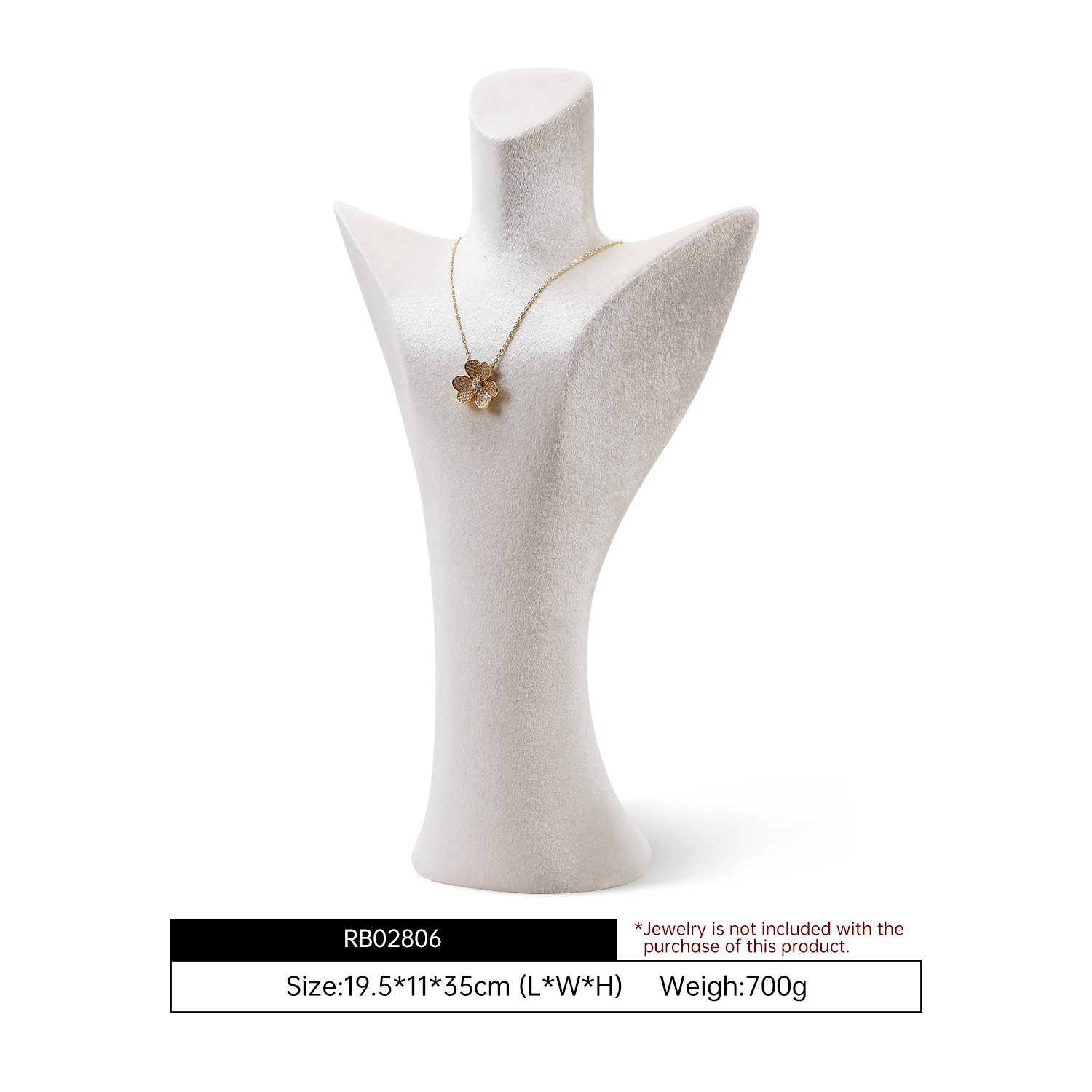 Yinbeini Green Velvet Jewelry Bust Stand for Jewelry Museums and Antique Jewelry Exhibitions RB028