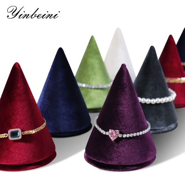 Yinbeini Velvet Cone Bracelet Base in Various Shades Suitable for All Types of Jewelry TB032