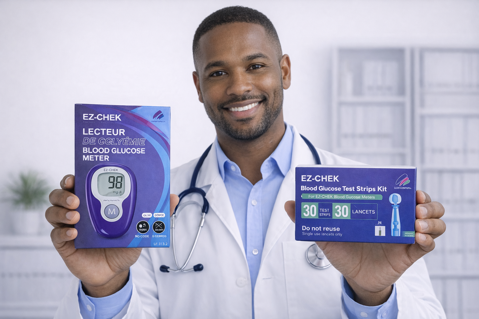 Bandelettes de Test EZCHEK G-425-3S-Boîte de 30 Bandelettes