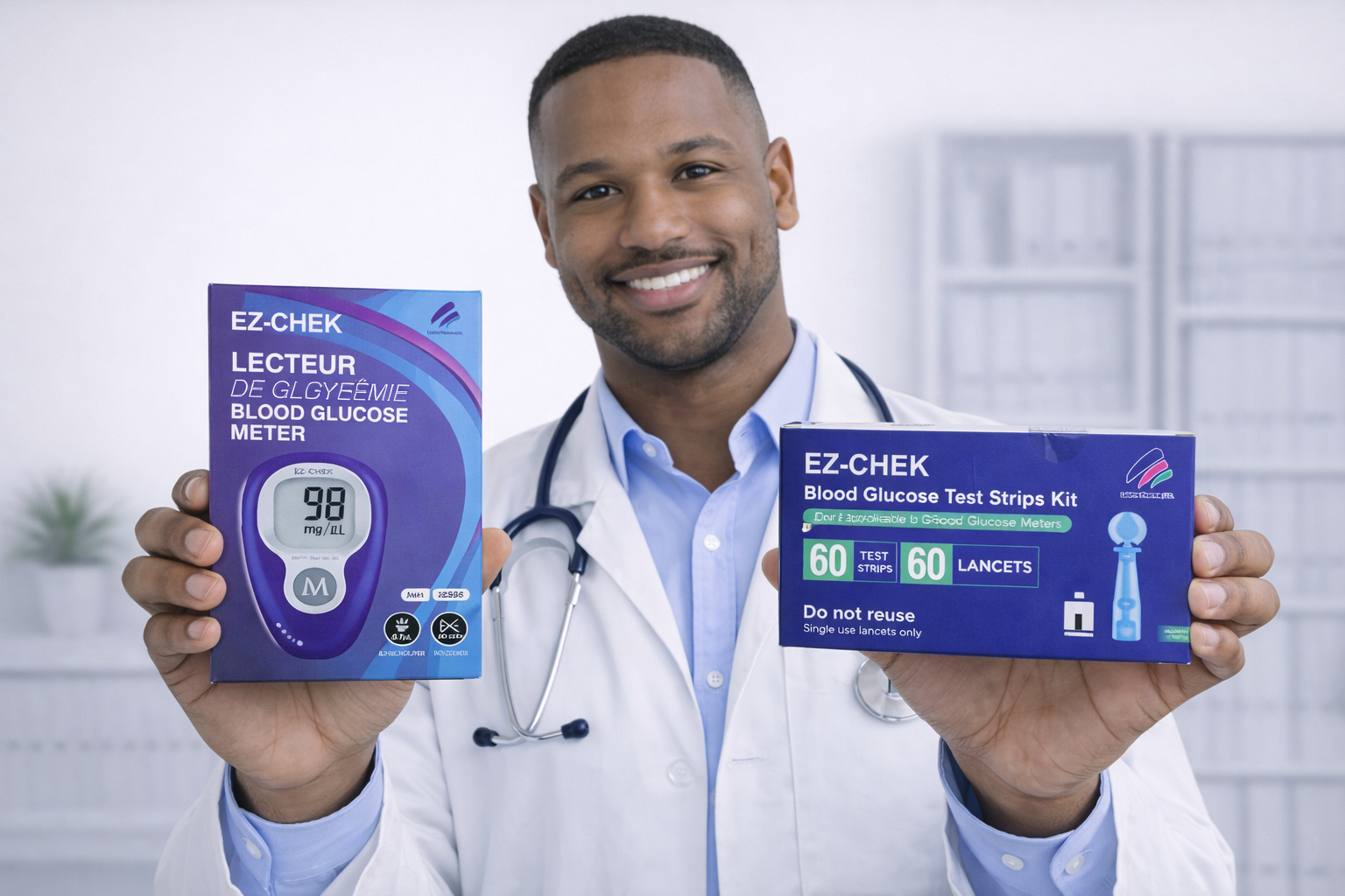 EZCHEK G-425-3S Blood Glucose Test 60 Strips
