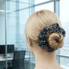 Custom Hair Scrunchies Personalized Satin Cotton Towel Velvet Chiffon Microfiber, Silk and Other Fabrics Printing Flag