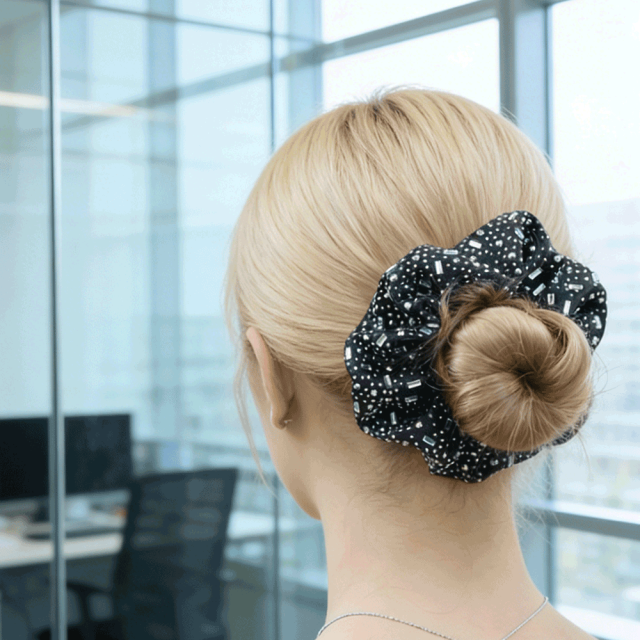 Custom Hair Scrunchies Personalized Satin Cotton Towel Velvet Chiffon Microfiber, Silk and Other Fabrics Printing Flag