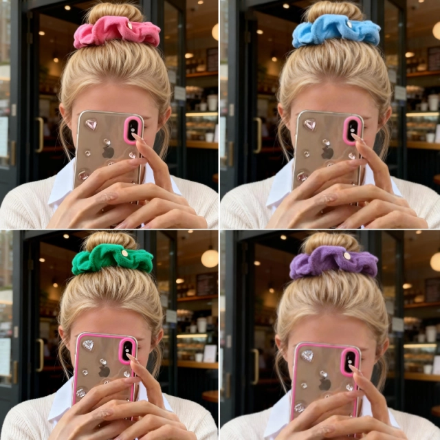 Multi-fabric scrunchies layout