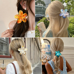 Summer Hawaii Island Hair Clip Featuring Flower Shell Claw for Daily Use or Holiday Occasions