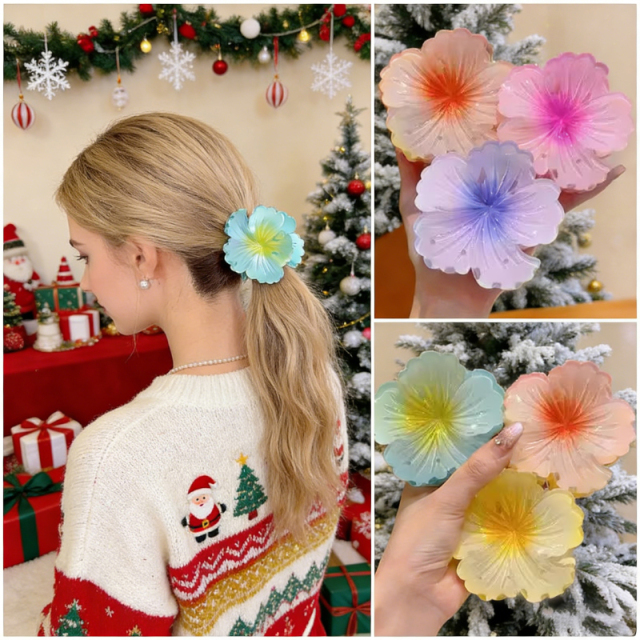 Summer Hawaii Island Hair Clip Featuring Flower Shell Claw for Daily Use or Holiday Occasions