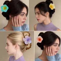 Summer Hawaii Island Hair Clip Featuring Flower Shell Claw for Daily Use or Holiday Occasions