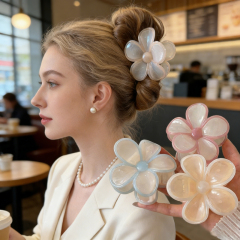 Summer Hawaii Island Hair Clip Featuring Flower Shell Claw for Daily Use or Holiday Occasions